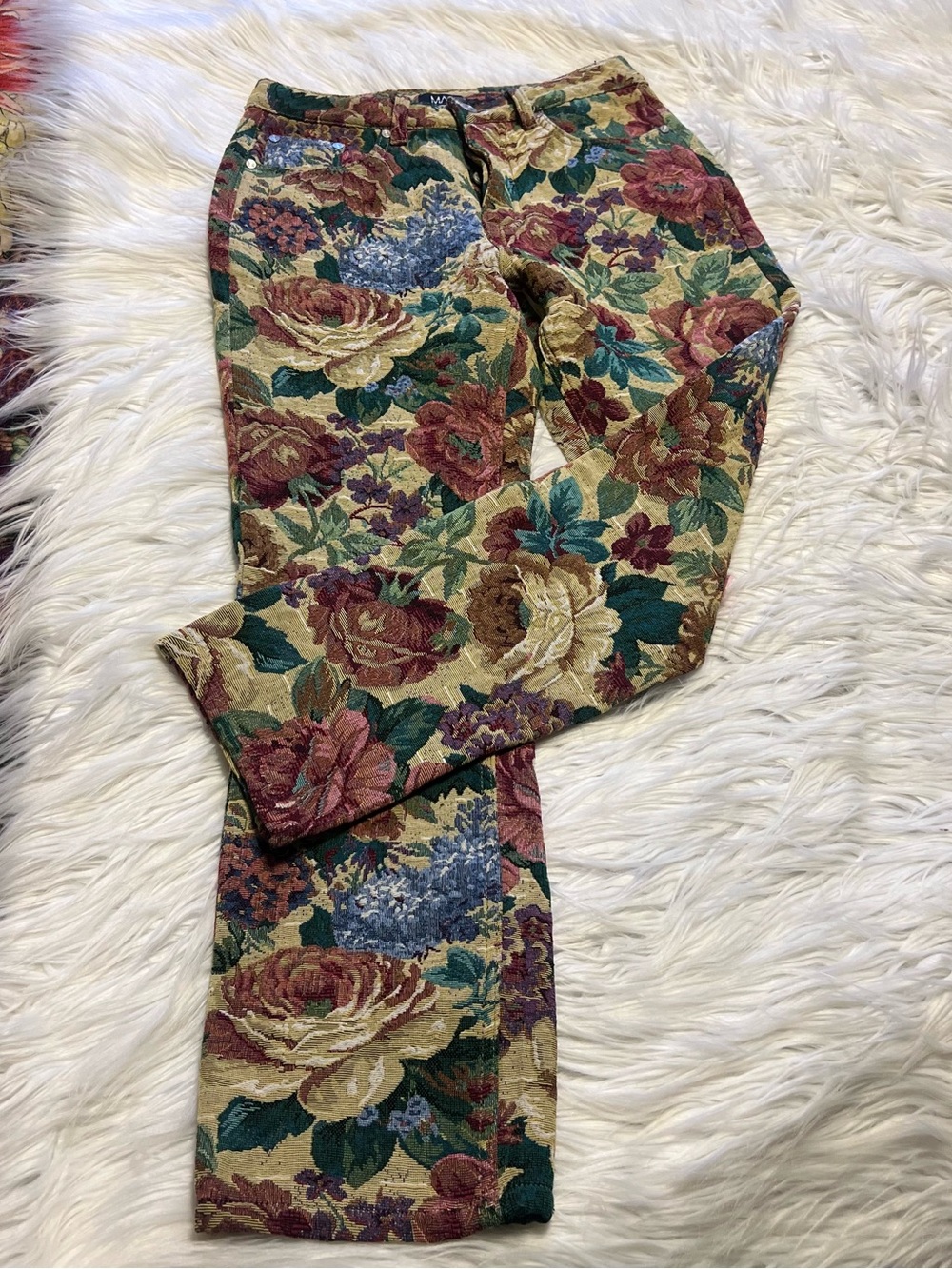 Boohoo MAN Multicolor Floral Jacquard Pants